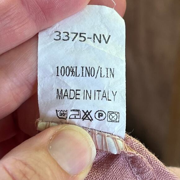 Meo Meli Women's PInk 100% Linen Pull On Shorts Size 26" Waist - Picture 6 of 6